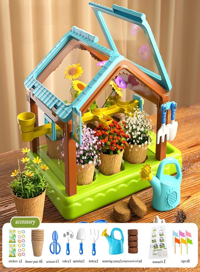 EXBEPE Kids Plant Growing Kit Greenhouse Growing Set with Drip Irrigation System and Grow Light Science Educational DIY Indoor Plant Gardening Toy for Kids - Image 2